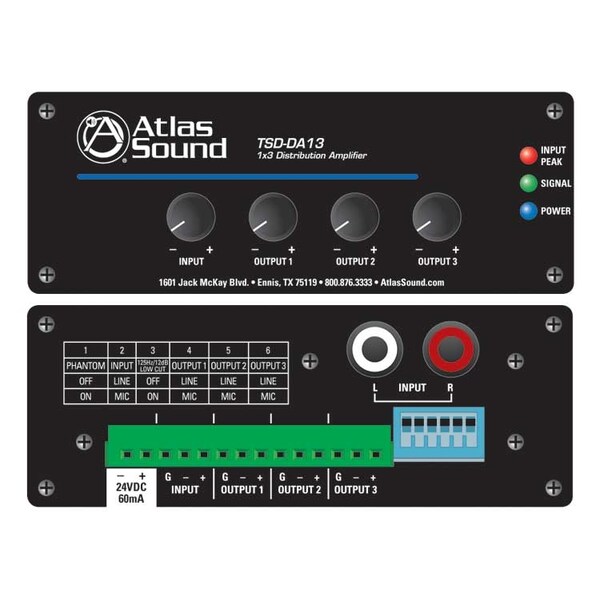 Atlas Tsd; Mixer; 2X Line; 1 Mic; Rmt Vol TSD-DA13